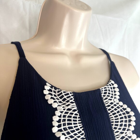 Westport 1962 Scallop Crochet Blue Halter Dress Size Medium Whimsical Dreamy - Picture 5 of 10